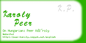 karoly peer business card